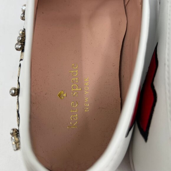 Kate Spade White Sequin Cat Slip-On Sneakers | Size 6.5 - Picture 7 of 12